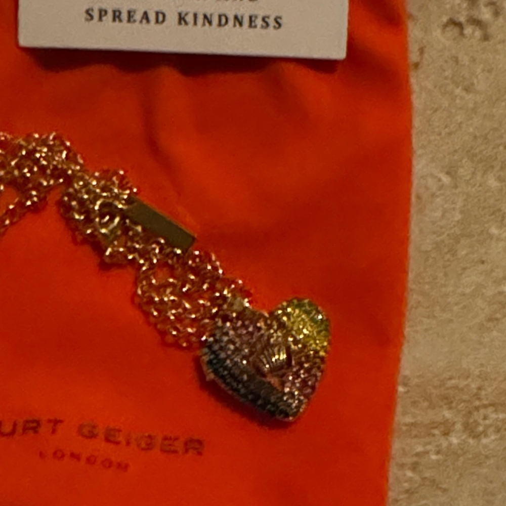 Kurt Geiger Multicolor Heart Pendant Necklace - Picture 2 of 3